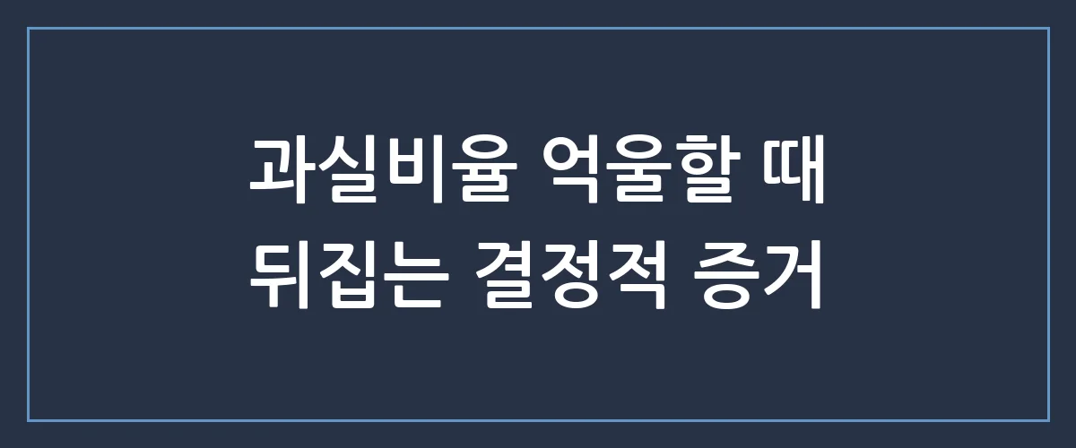 교통사고 과실분쟁 억울하시다면? 내 몫의 합의금 지키는 반전의 한 끗